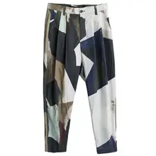 Японские персонализированные брюки с принтом мужские свободные повседневные 9 девять брюки Гаремные штаны мужские летние брюки