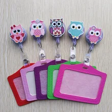 Импортные товары милый мультфильм выдвижной значок катушка с горизонтальным стиль ПУ ID визитная карточка работа держатель значка