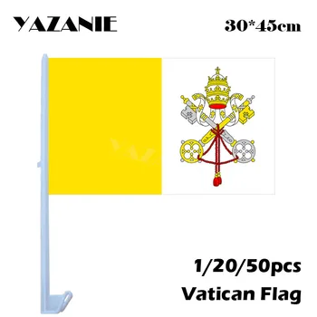 

YAZANIE 30*45cm 1/20/50pcs Vatican Window Car Flags and Banners World Flag Polyester Banner Grommet National Flying Custom Flag