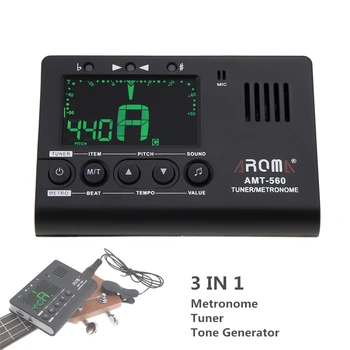 

3 IN 1 Guitar Metronome Tuner Tone Generator Large LED Screen Built-in Mic for Chromatic / Guitar / Bass / Violin / Ukulele