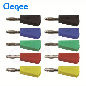 

Cleqee P3002 10pcs 4mm Stackable Copper Nickel Plated Speaker Banana Solder Plug Connector Multimeter Test Probe Binding Post