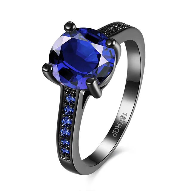 classical jewelry blue crystal september birthstone wedding ring black gold filled cz women round vintage engagement rings - Birthstone Wedding Rings classical jewelry blue crystal september birthstone wedding ring black gold filled cz women round vintage engagement rings - Birthstone Wedding Rings