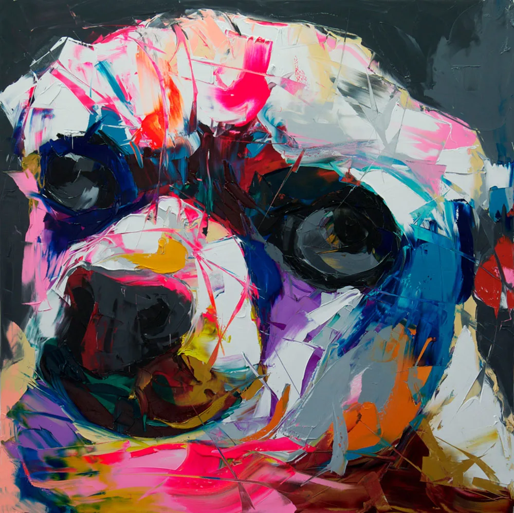 

Hand Painted Palette knife Abstract Francoise Nielly Designer Cool Face Untitled 598 Oil Painting Canvas Bedroom Fine Artwork