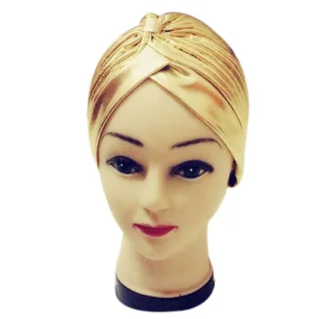 

Fashion women caps unique Pleated Stretchable Polyester Bathing Turban Hat Head Cover Sun Cap