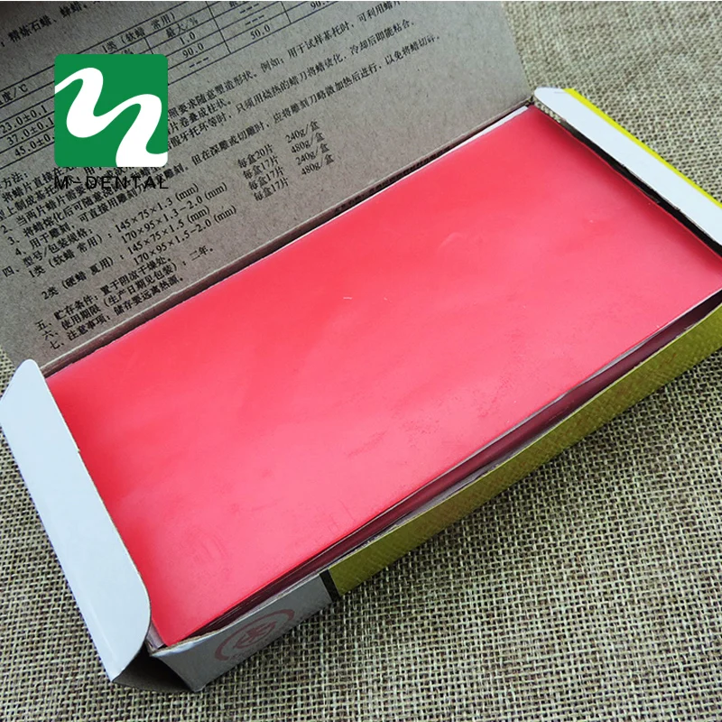 2.0mm Thickness Dental Lab Material Base Plate Red Dental Wax Dentist Auxiliary Material