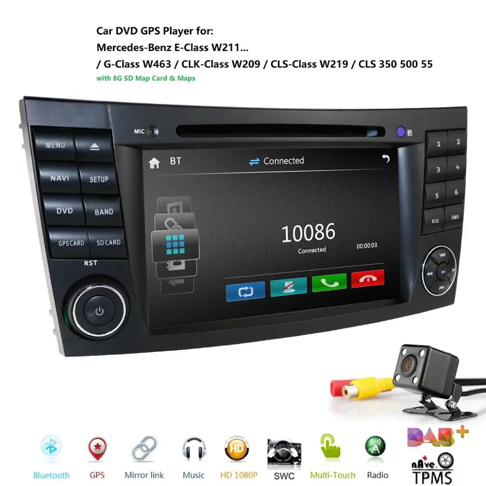#*Cheap Car DVD radio Multimedia HeadUnit For Mercedes Benz E Class W211 W463 W209 W219 USB GPS Monitor SWC Free 8G Map card Rear Camera