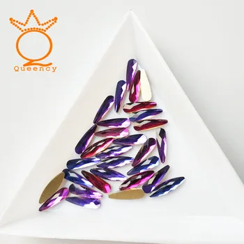 

72pcs flame Colorful Crystal High quality Rhinestone 3*10 mm Long Horse eye shape Shiny 3D Stone for Nail art Garment