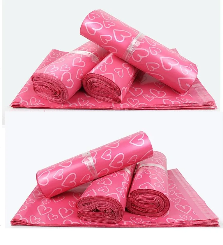 100pcs Pink Heart Big Packaging Shipping Envelope Bag Self sealing Poly