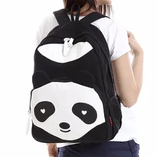 Модный 3 цвета женский брезентовый Рюкзак для девочек с милой пандой рюкзак для путешествий через плечо школьная сумка для кампуса
