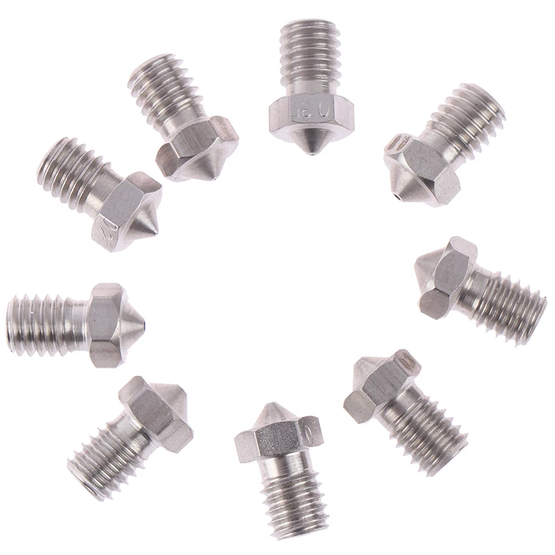 1.75mm Filament E3D Stainless Steel Nozzle V5 V6 Nozzle 0.2/0.25/0.35/0.3/0.4/0.5/0.6/0.8/1.0mm Threaded M6 3D Printer Parts
