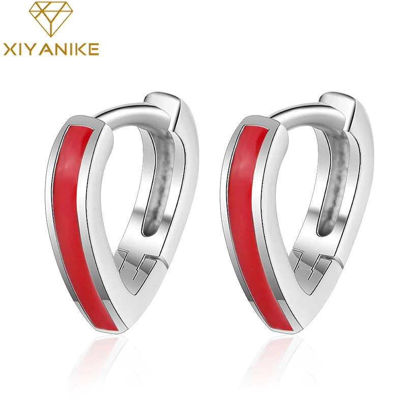 XIYANIKE 925 серебро Новая мода корейский стиль милые полые серьги-сердечки модные ювелирные кольца для ушей для женщин подарок