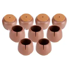 16 шт. коричневый пвх стул стол мебель ноги крышка круглое дно ноги чашки пол протектор домашний декор высокое качество