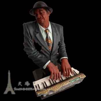 

Temple painted Organ Player Model American Style Musican Resin Figures Large Sculpture Ornaments Hotel Bar Cafe Decoration