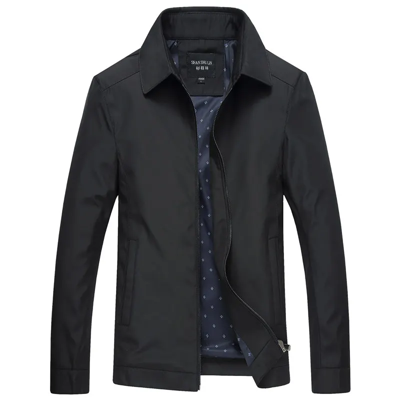 

Spring Summer Jacket Men 2019 Middle Aged Business Casual Thin Black Red Stand Collar Windproof Zipper Father Varsity Jacket W71