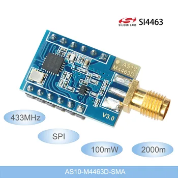

433mhz Si4463 20dbm 100mW Long Range 2km Rf Transceiver Module Wireless Water Meter Reader 433MHz SPI RF module SMA-K connector