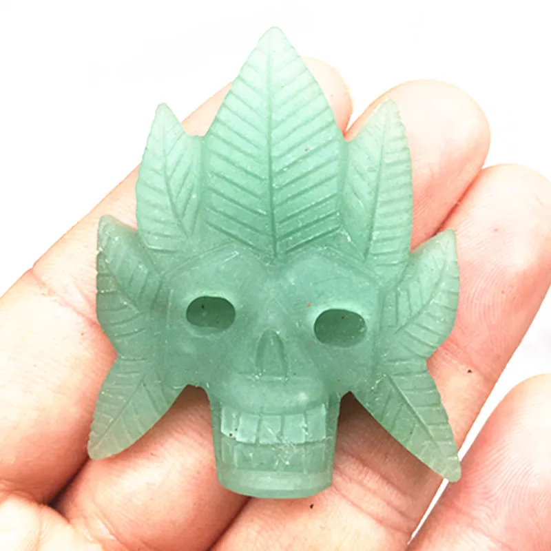 

40mm natural stone crystal sculpture dongling jade skull healing free shipping