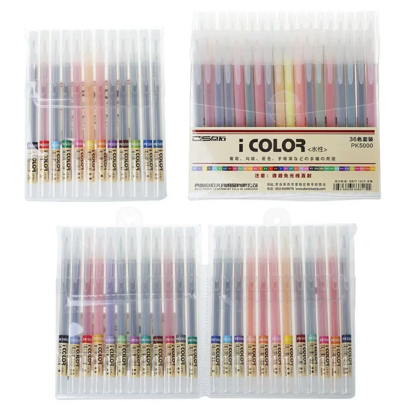 Buy 12/24/36 Colors Gel Ink Pen Painting Drawing Art