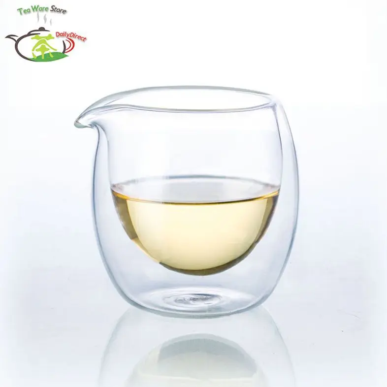 

1x 190ml Heat-Resisting Clear Double Wall Layer Glass Tea Pitcher Gongdao Tea Cup Cha hai fair mug