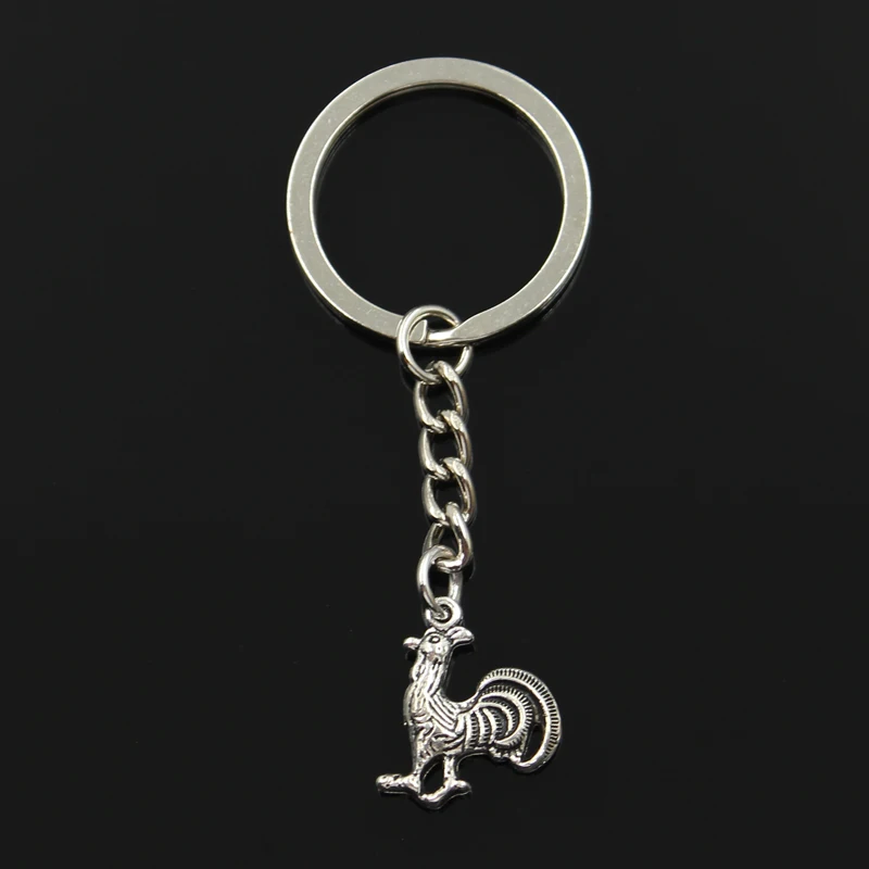 New Fashion Keychain 21x16mm chicken cock rooster Pendants DIY Men