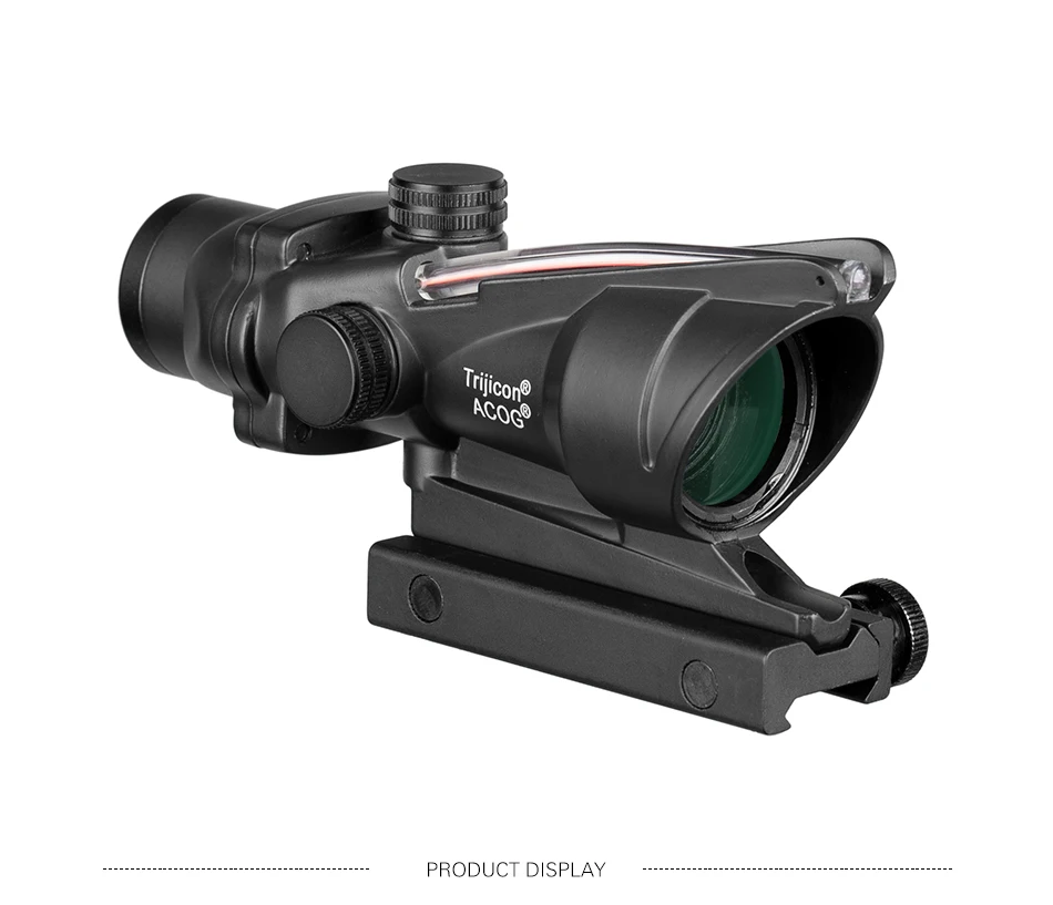 Trijicon ACOG 4X32 Scope Fiber Optics Red Dot Adjustable Illuminated Chevron Glass Etched Reticle Tactical Hunting Sight