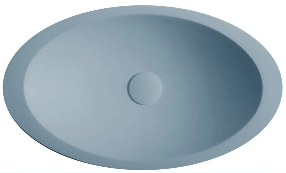 الحمام البيضاوي حوض الصلبة سطح الراتنج مكافحة أعلى غسل حوض مرحاض الغرور سفينة غرقت 3857