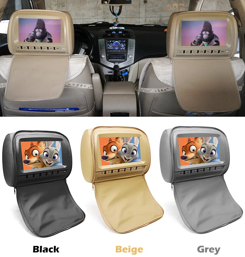 9 дюймовый автомобильный монитор на подголовник 800*480 TFT LCD Автомобильный DVD