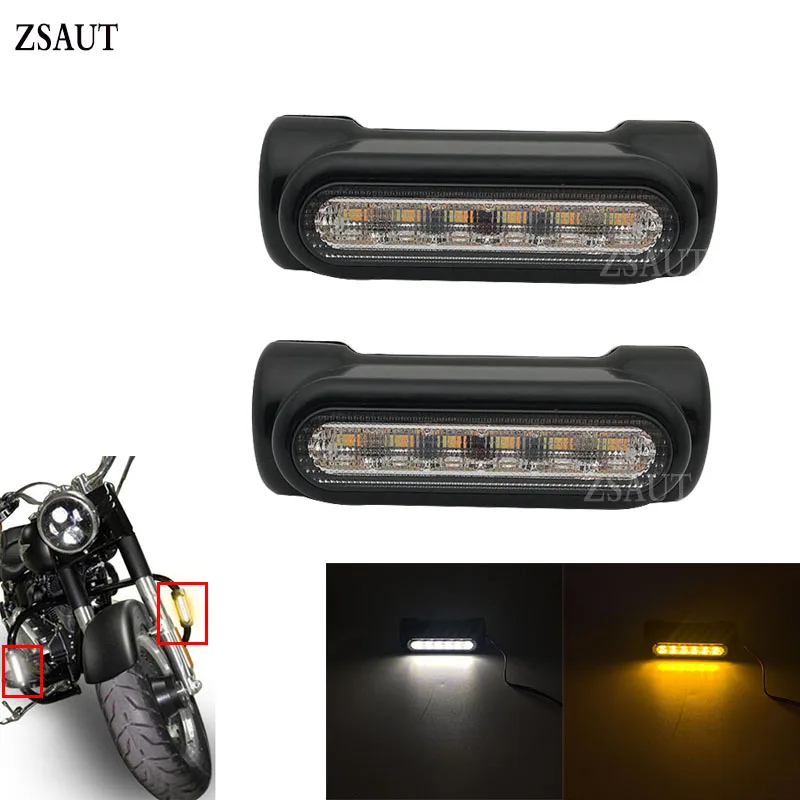 2pcs Motorcycle Highway Bar Switchback Turn Signal Light White Amber