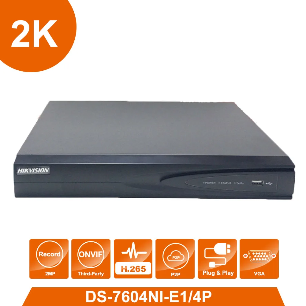 

Network video recorder Hik vision DS-7604ni-K1/4 P 4 POE ports 4K 4ch plug & play NVR with POE Injector Replace DS-7604NI-E1/4P