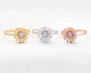

Fashion chrysanthemum ring Crystal flower chrysanthemum rings for women wholesale