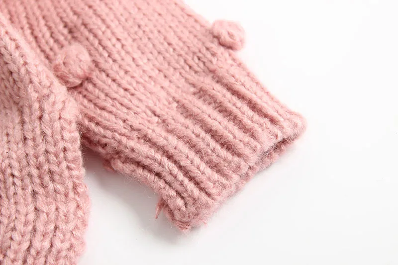 Для маленьких девочек кардиган хлопковый свитер с длинным рукавом для новорожденных теплая одежда для маленьких девочек трикотаж Костюмы вязаная рубашка