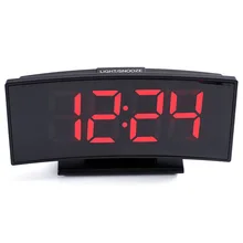 Светодиодный электронный будильник для рабочего стола, температурный дисплей, большой цифровой дисплей, повтор, ночные часы, дугообразные цифровые часы
