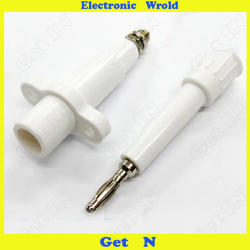 50pcs 4mm Banana Plug Connector Jack One Pure High Pressure Resistance Docking 10KV-10A Round White | Обустройство дома