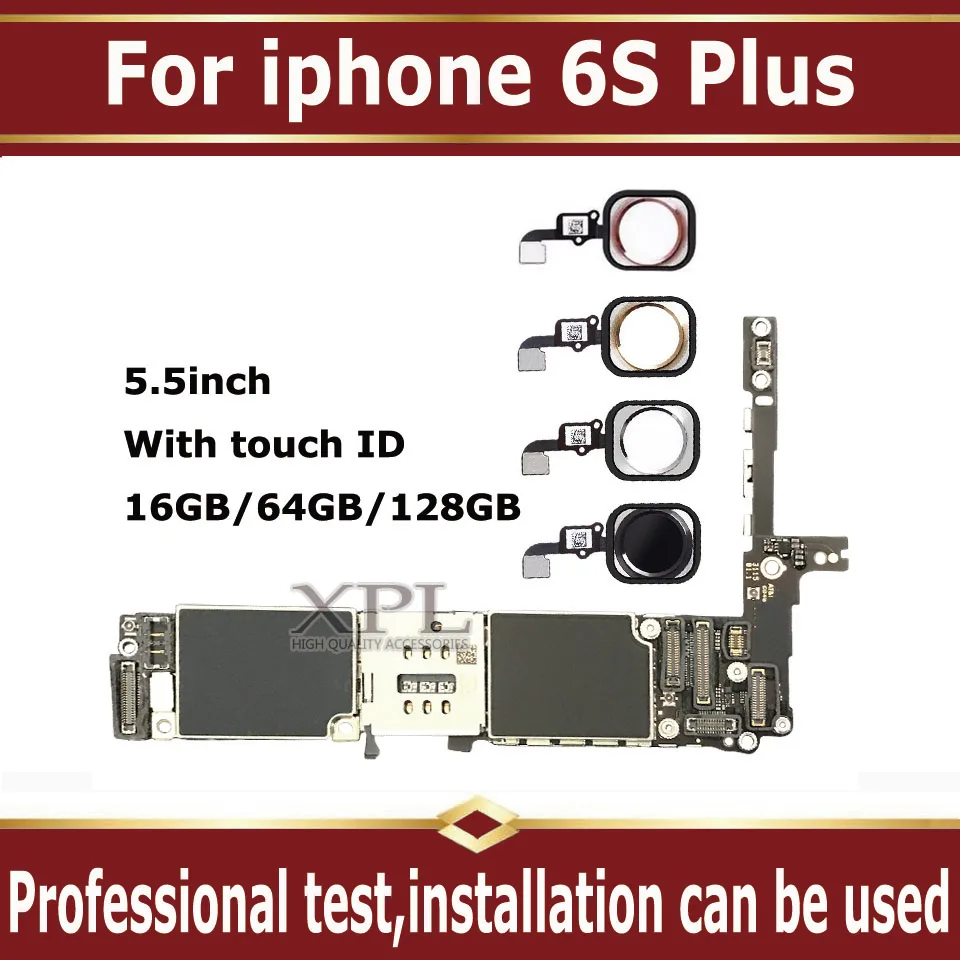 

with Full unlocked for iphone 6s plus Motherboard With/Without Touch ID,100% Original for iphone 6S plus Mainboard,16GB 64G 128G