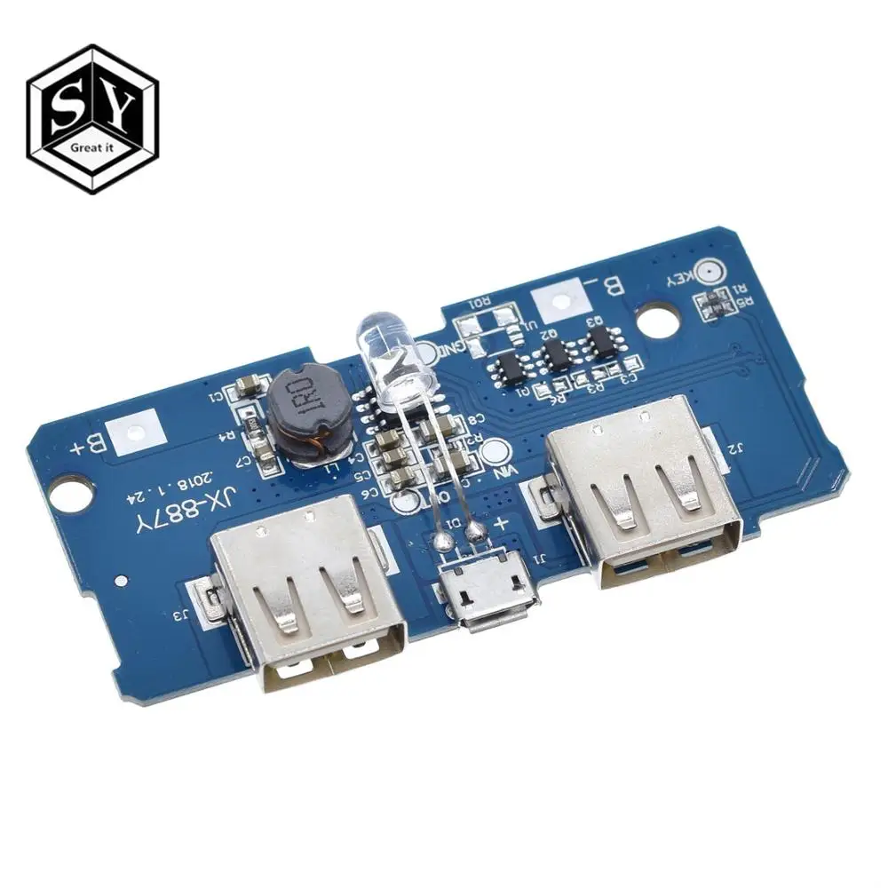 18650 Dual Micro USB 3 7 В до 5 2A Boost Мобильный Внешний аккумулятор DIY литиевая батарея