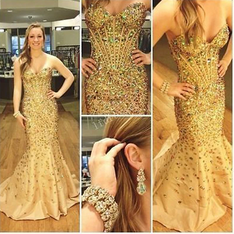 gold off the shoulder mermaid prom dress