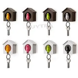 

Birdhouse Keychain Home Wall Hook Bird Nest Holder Lover Sparrow Key Ring Gift 1Pc