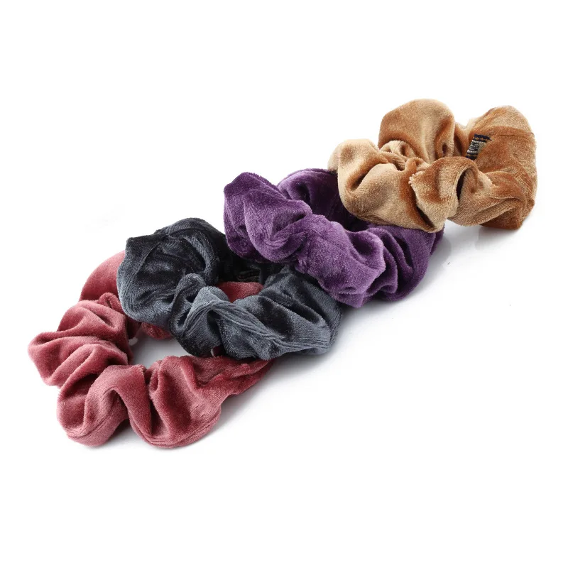1PC Women Elegant Velvet Solid Elastic Hair Bands Ponytail Holder Scrunchies Tie Rubber Band Headband Lady Accessories | Украшения и