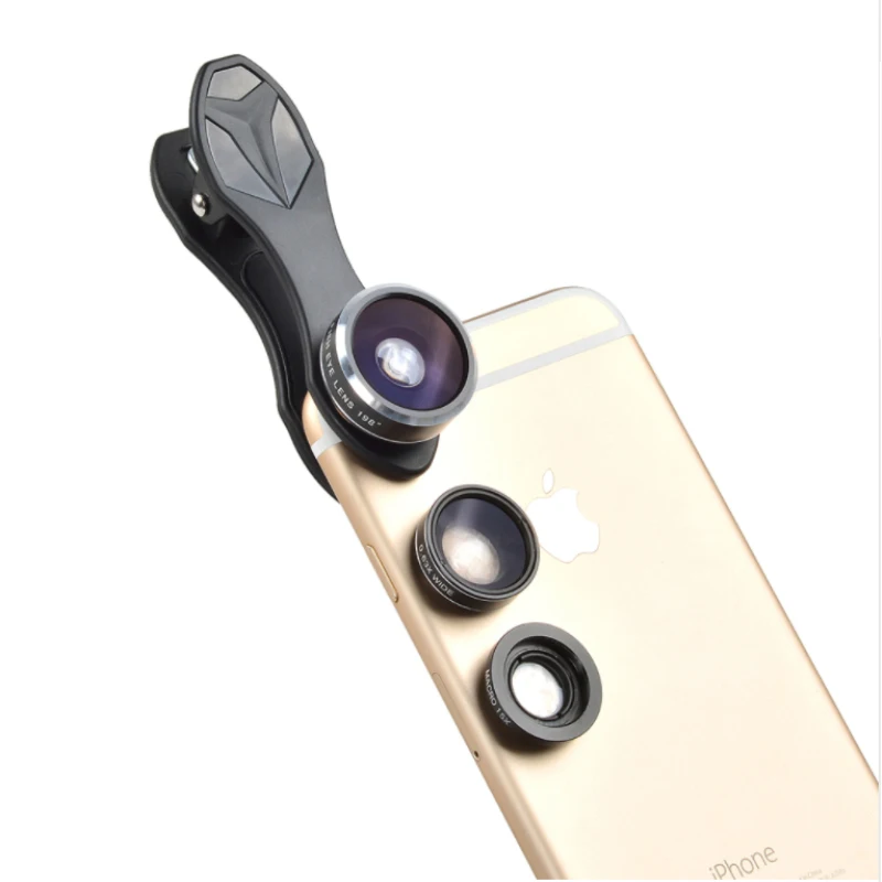 APEXEL 3 в 1 зажим для сотового телефона Камера 198 градусов объектив с рыбий глаз+ 0.63X Широкий формат+ 15X макро-объектив для iPhone samsung Xiaomi