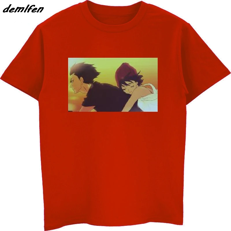 Devilman crybaby 80s аниме футболка мужская короткий рукав o-образный вырез Футболка Хип-хоп футболки топы Харадзюку уличная одежда - Цвет: red