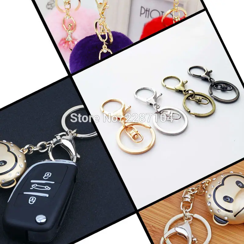 

5X Keychain Car Key ring Lobster Clasp Clip O ring Leather Hand bag Purse Jewelry Pendant Fit Buckle Trigger Snap Findings HooK
