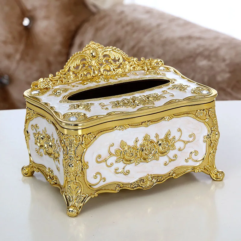 Элегантный Золотой Шикарный чехол-держатель для салфеток, украшение отеля, европейский стиль, ретро, картонная коробка, креативная Бытовая Водонепроницаемая коробка для салфеток