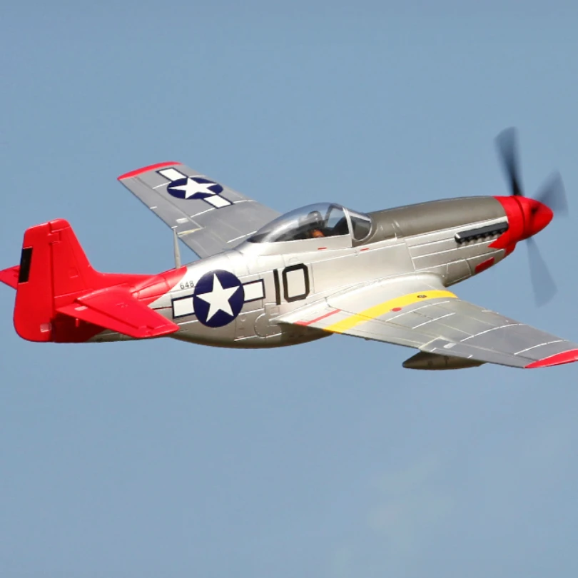 Радиоуправляемый самолет FMS Plane 1450 мм 1,4 м P51 P-51D Mustang V8 красный хвост 6CH 4S PNP большая модель Хобби самолет Warbird Avion EPO