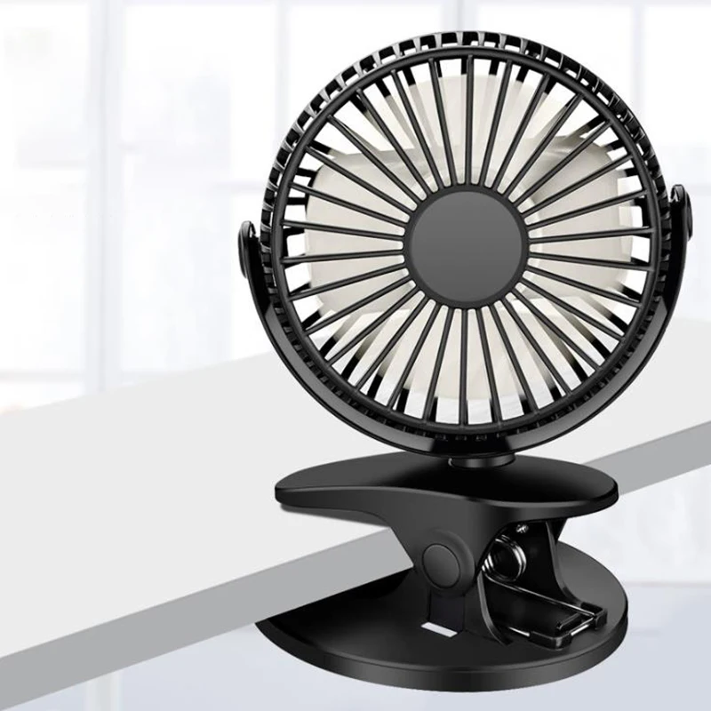 

360 Degree Rotation Desktop Mini USB Fan Rechargeable Portable Clip Mute Speed Adjustable Stroller Fan For Home Office Outdoor