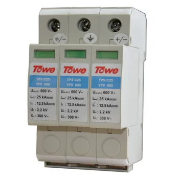 

TOWE AP-C40-PV600 PV systems 600V DC System Power Class C protection 4 modulus Imax 40KA Up 2.2V Thunder protector