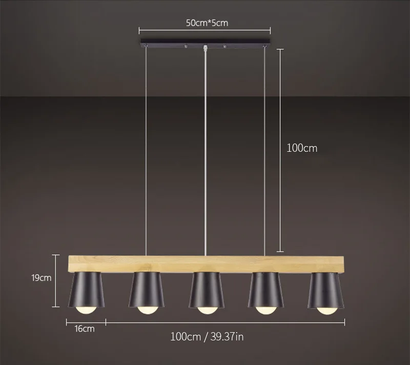 Japan Style Simple Wood Pendant Light Modern Black White Lampshade Wooden Pendant Lights Dining Room Hanging Lamp Kitchen Fixture (6)