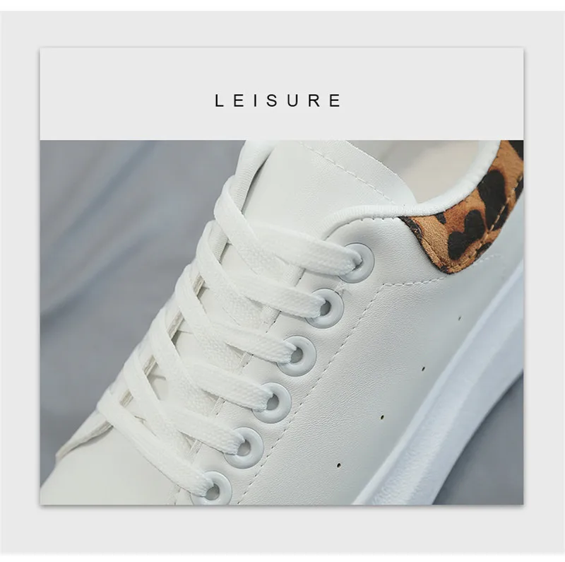 2020 New Spring Tenis Feminino Lace up White Shoes Woman PU Leather Leopard Female Shoes Casual Women Shoes Sneakers Big Size 41 2020 New Spring Tenis Feminino Lace up White Shoes Woman PU Leather Leopard Female Shoes Casual Women Shoes Sneakers Big Size 41