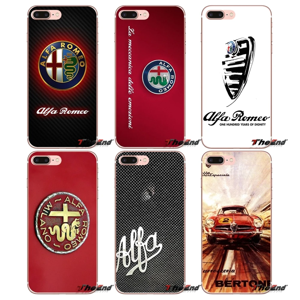 

For Apple iPhone X 4 4S 5 5S SE 5C 6 6S 7 8 Plus 6Plus 7plus 8plus Fundas Coque Super car Alfa Romeo Logo TPU Silicone Case