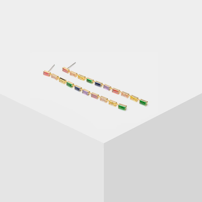

color geometric chain stylish earrings