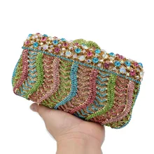 9 цветов бутик Кристалл вечерние сумки желтый розовый браслет клатчи женские банкетные сумки SC896