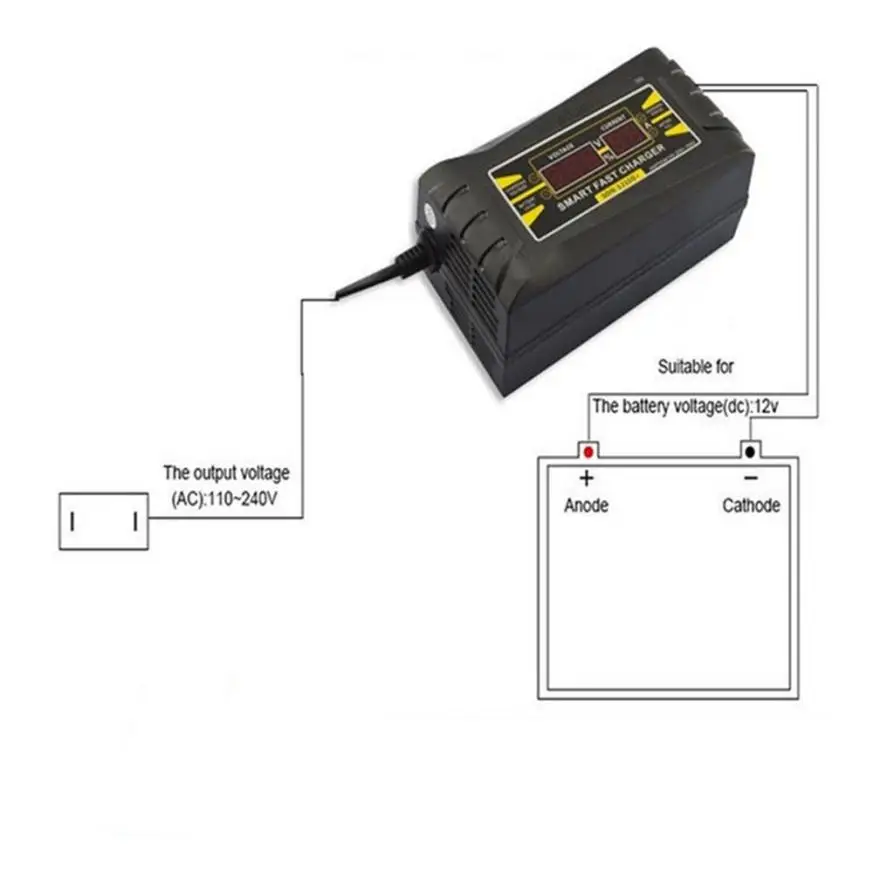 12V 6A умная быстрая свинцово-кислотная Батарея Зарядное устройство для автомобиля, мотоцикла, ЖК-дисплей Дисплей US/EU трехфазный(режим зарядки PWM) Мощность